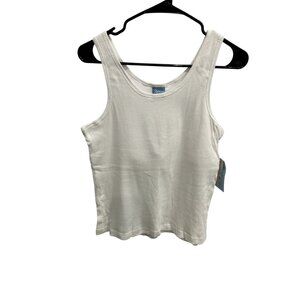 CLUB Attivo Sleeveless Scoop Neck Ribbed Tank Top White Sz XL Workout Active NWT